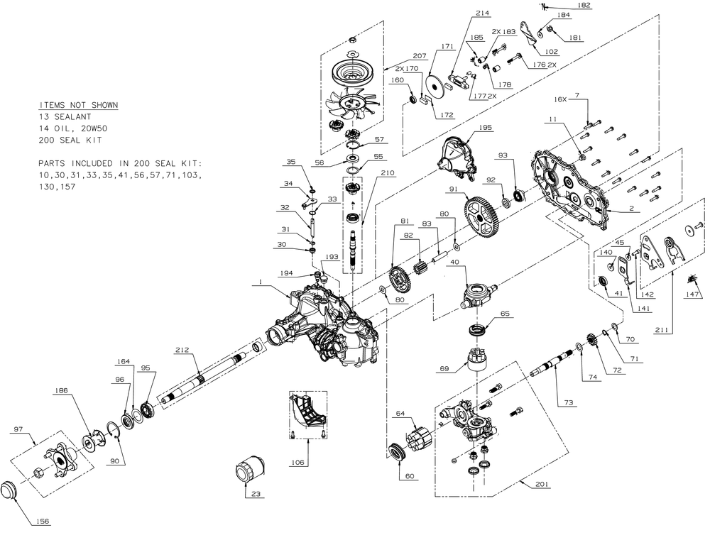 Transmission (Rh) Diagram and Parts List for ZTS2-50KH (17ASGGY2A10)(2022) Cub Cadet Lawn Tractor